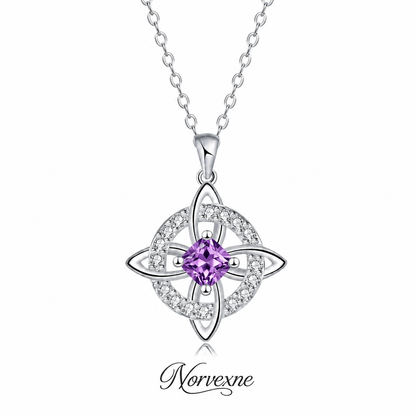 Mystical Birthstone Witches Knot Necklace – Natural Crystal🔮💞