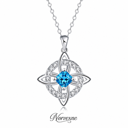 Mystical Birthstone Witches Knot Necklace – Natural Crystal🔮💞
