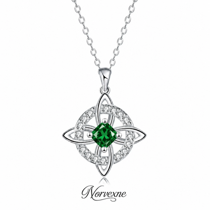 Mystical Birthstone Witches Knot Necklace – Natural Crystal🔮💞