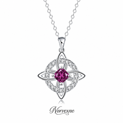 Mystical Birthstone Witches Knot Necklace – Natural Crystal🔮💞