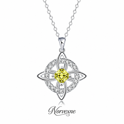 Mystical Birthstone Witches Knot Necklace – Natural Crystal🔮💞