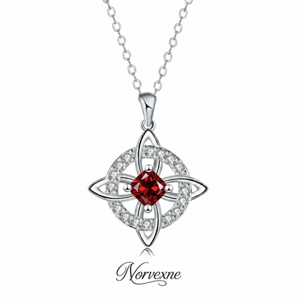 Mystical Birthstone Witches Knot Necklace – Natural Crystal🔮💞