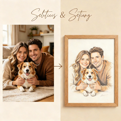 Personalized Pet & Family Portraits Made with Love — Transform Your Favorite Photo Into a Meaningful Custom Colored Pencil Artwork That Captures Precious Memories
